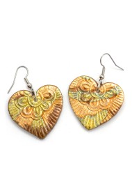 Metallic Ceramic Heart Earrings